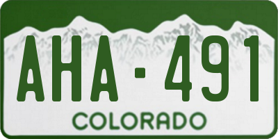 CO license plate AHA491