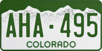 CO license plate AHA495