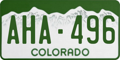 CO license plate AHA496