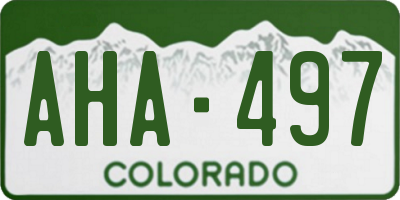 CO license plate AHA497