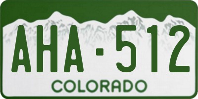 CO license plate AHA512
