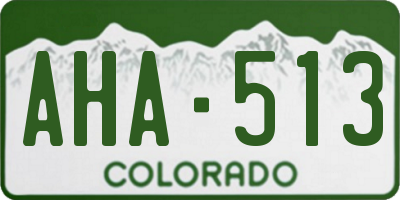 CO license plate AHA513