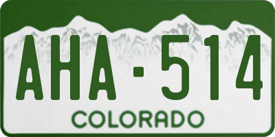 CO license plate AHA514
