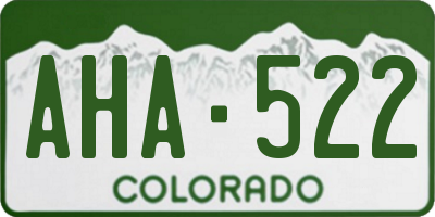 CO license plate AHA522