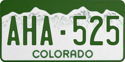 CO license plate AHA525