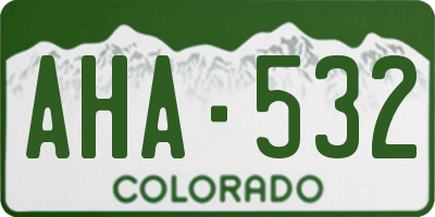 CO license plate AHA532