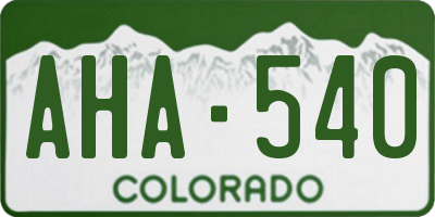 CO license plate AHA540