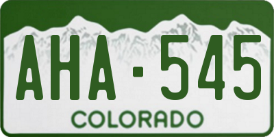 CO license plate AHA545