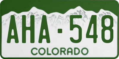 CO license plate AHA548