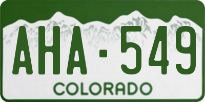 CO license plate AHA549