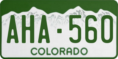 CO license plate AHA560