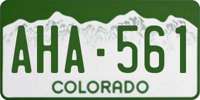 CO license plate AHA561