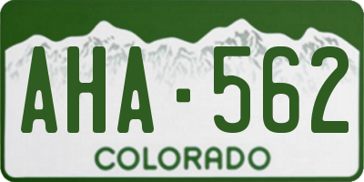 CO license plate AHA562