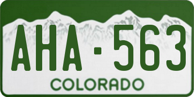 CO license plate AHA563