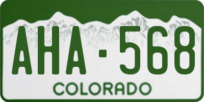 CO license plate AHA568