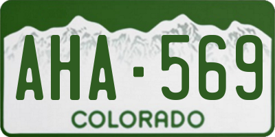 CO license plate AHA569