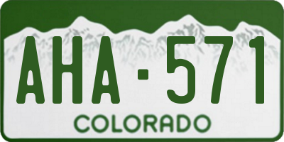 CO license plate AHA571