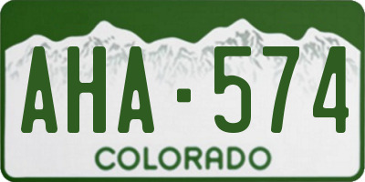 CO license plate AHA574