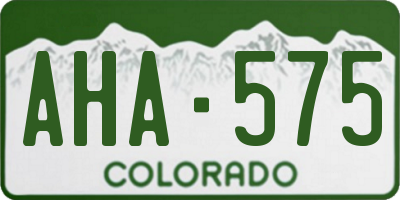 CO license plate AHA575