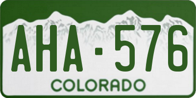 CO license plate AHA576