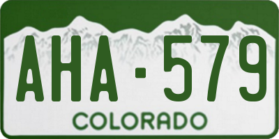 CO license plate AHA579