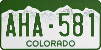 CO license plate AHA581
