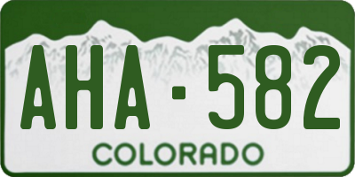 CO license plate AHA582