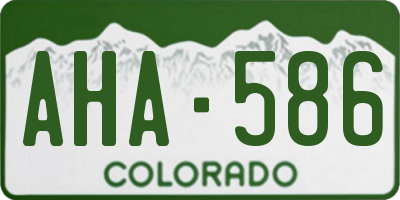 CO license plate AHA586