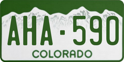 CO license plate AHA590