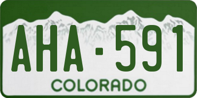 CO license plate AHA591