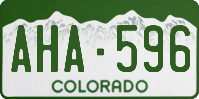 CO license plate AHA596