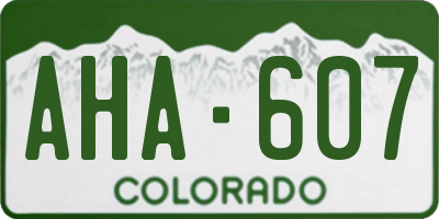 CO license plate AHA607
