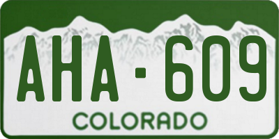 CO license plate AHA609
