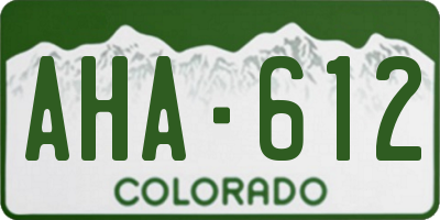 CO license plate AHA612
