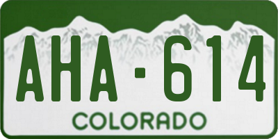 CO license plate AHA614