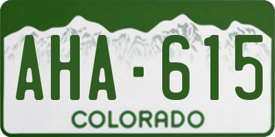 CO license plate AHA615