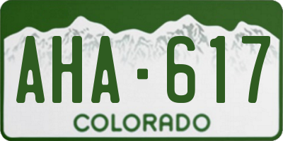 CO license plate AHA617