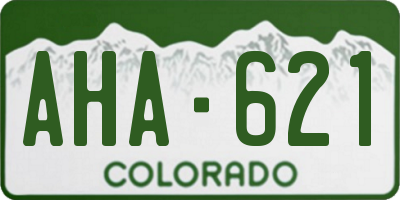 CO license plate AHA621