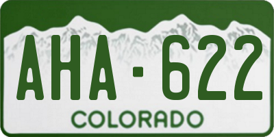 CO license plate AHA622
