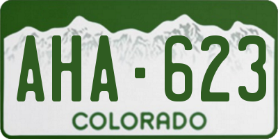 CO license plate AHA623