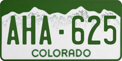 CO license plate AHA625