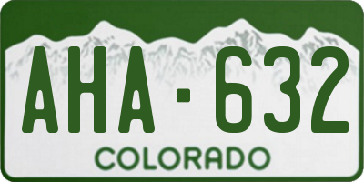CO license plate AHA632