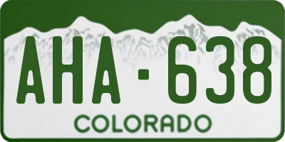 CO license plate AHA638