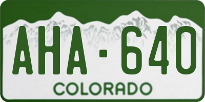 CO license plate AHA640