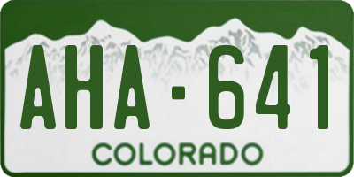 CO license plate AHA641