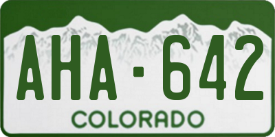 CO license plate AHA642