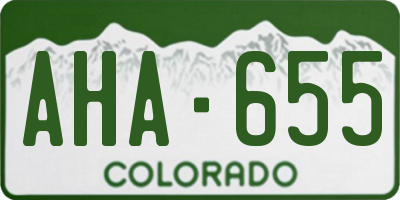 CO license plate AHA655
