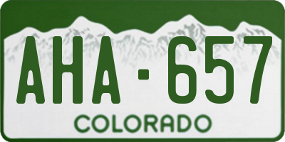 CO license plate AHA657