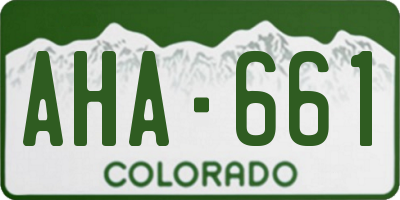 CO license plate AHA661