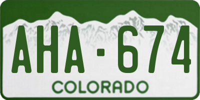 CO license plate AHA674